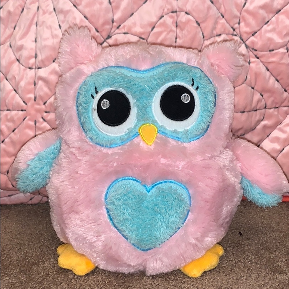 Pink Fluffy Owl Piggy Bank